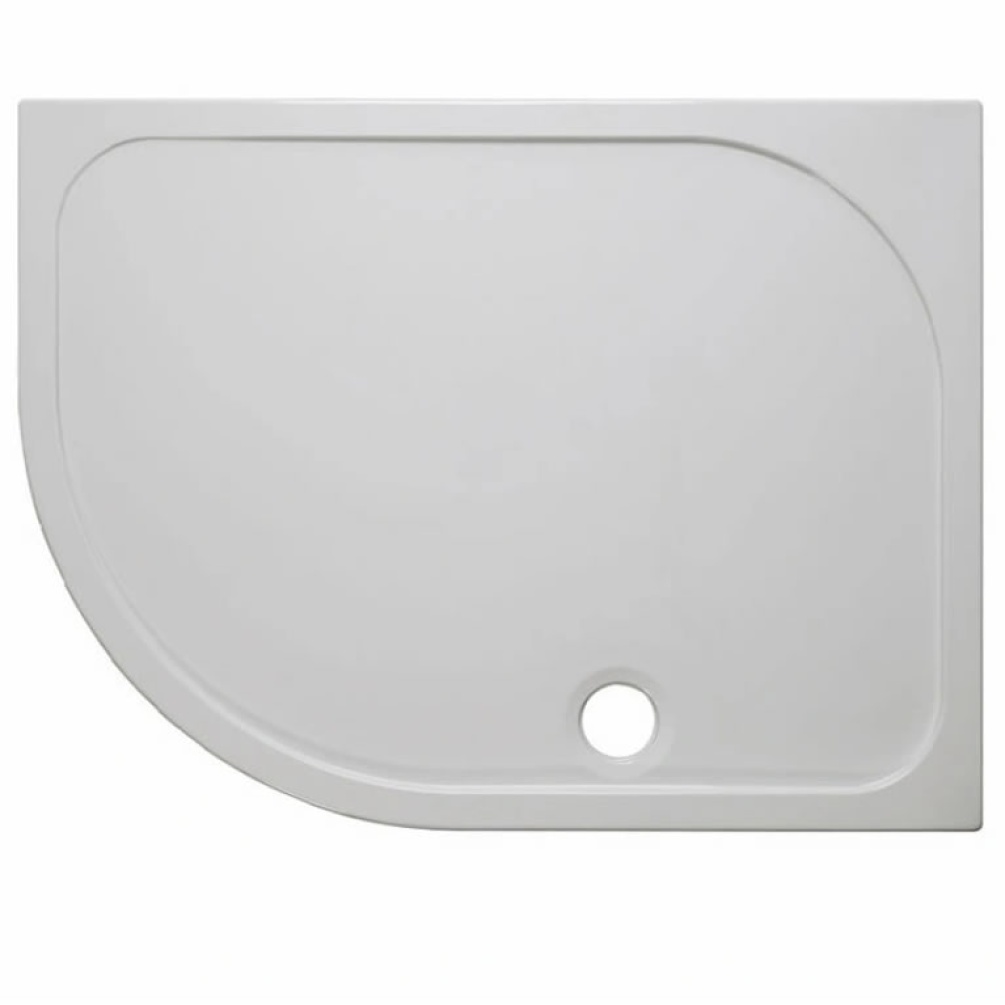Cutout image of Crosswater 1200 x 900mm Stone Resin Offset Quadrant Shower Tray